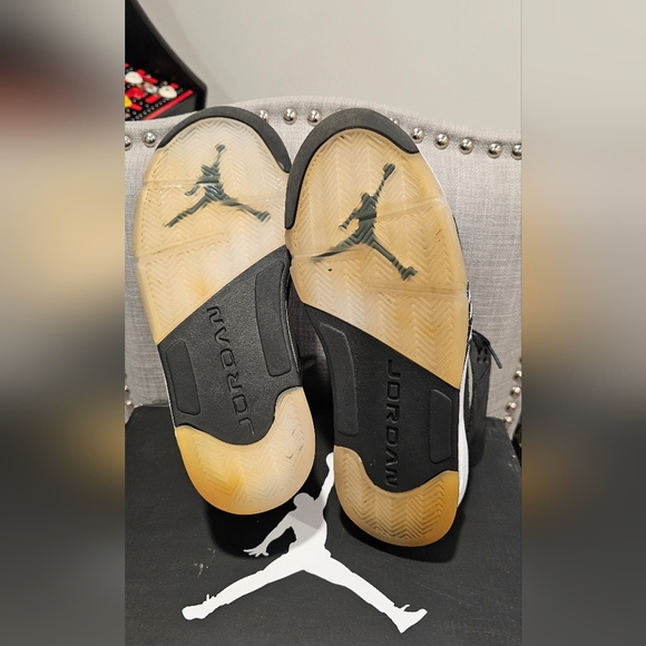 Air Jordan 5 Retro Mens Black/Gray/White Size--8 - Picture 8 of 10